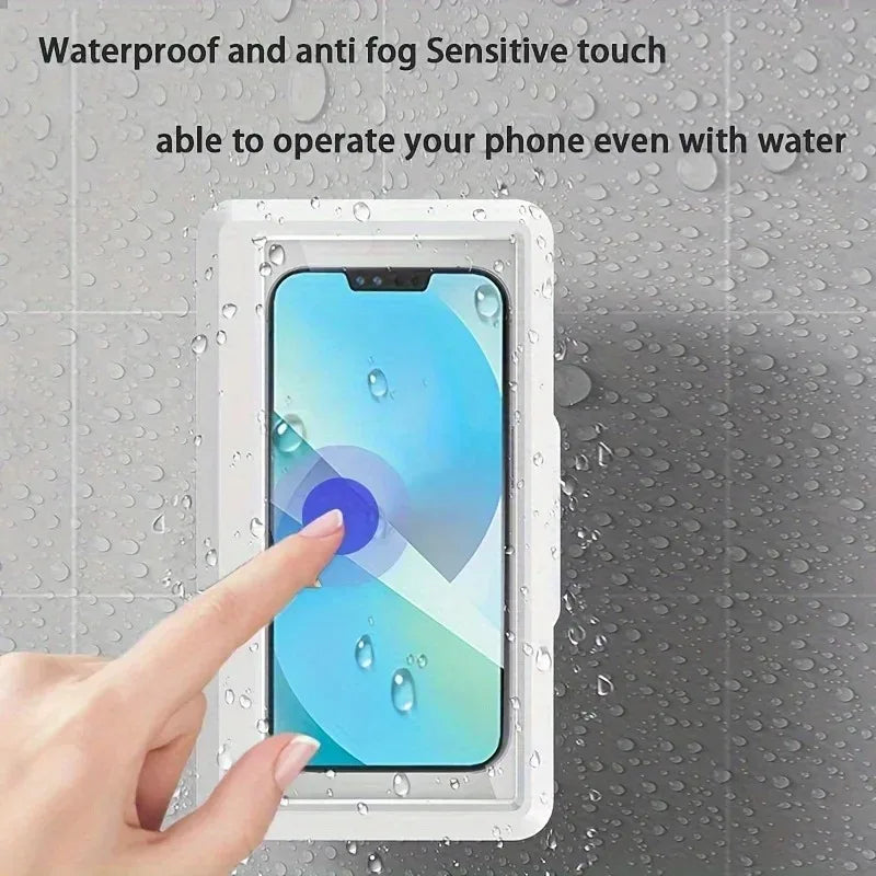 Waterproof Shower Phone Holder – 360° Rotation, Anti-Fog