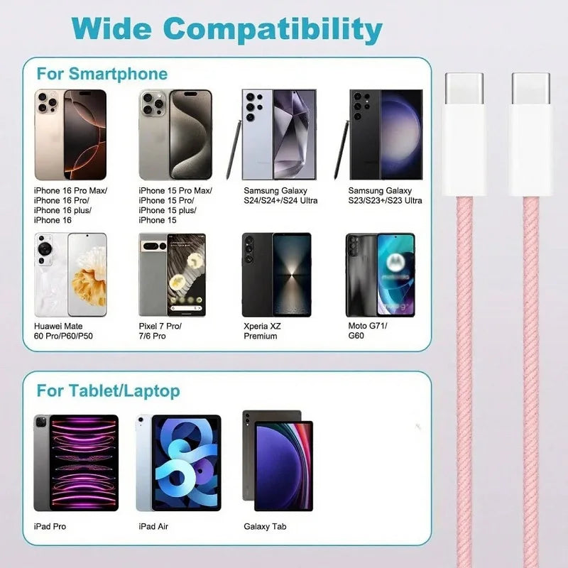 60W USB-C to USB-C Fast Charging Cable With PD