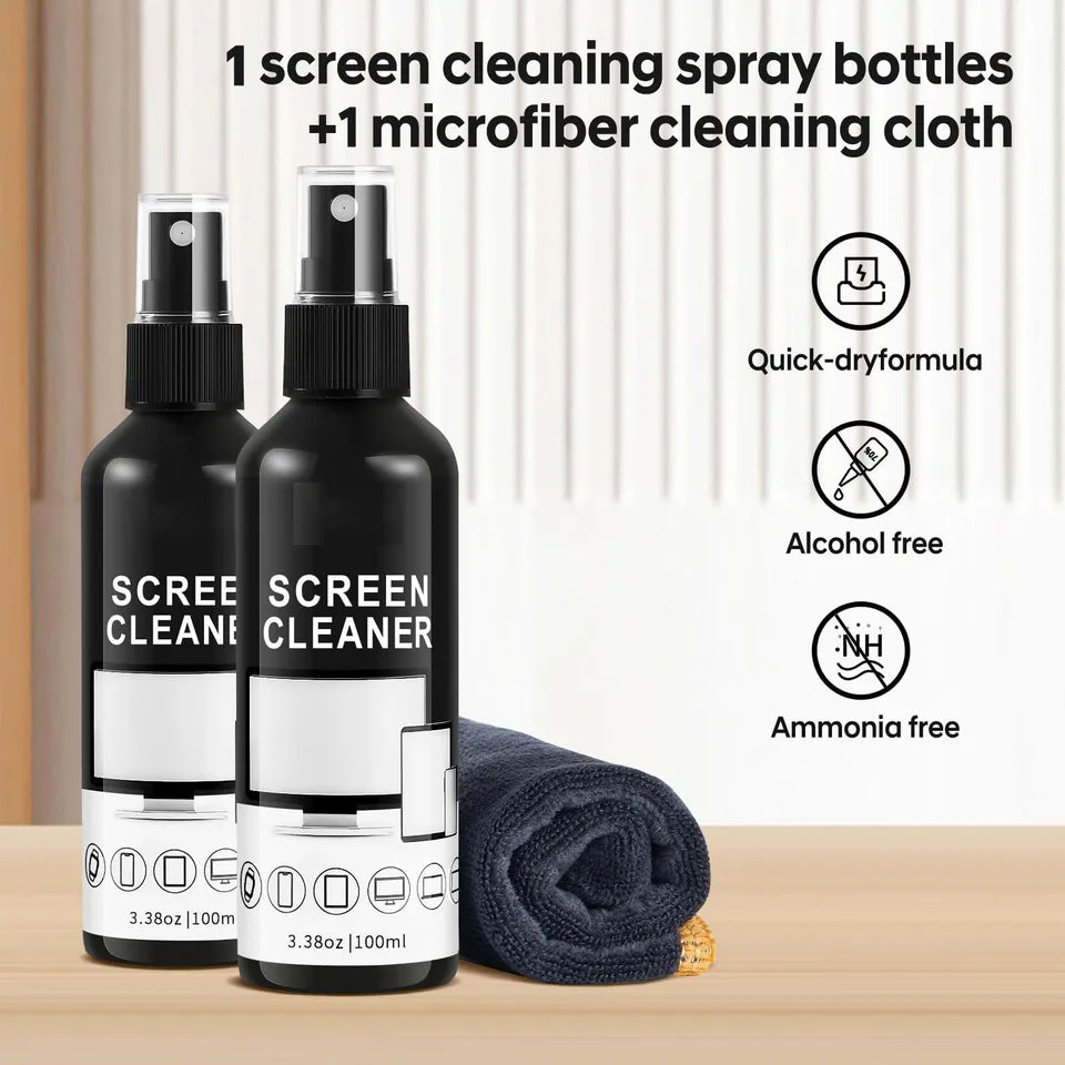 Screen Cleaner Spray Kit With Microfiber Cloth