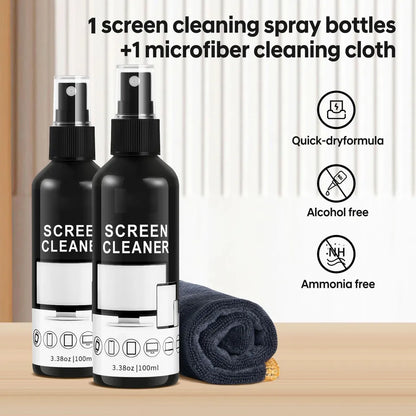 Screen Cleaner Spray Kit With Microfiber Cloth