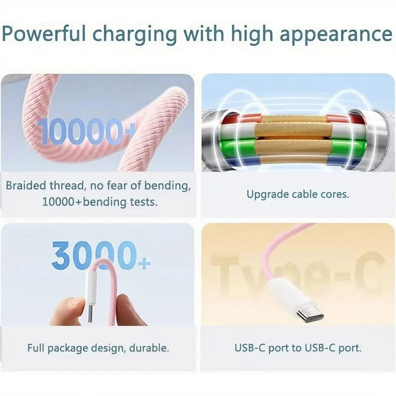 60W USB-C to USB-C Fast Charging Cable With PD